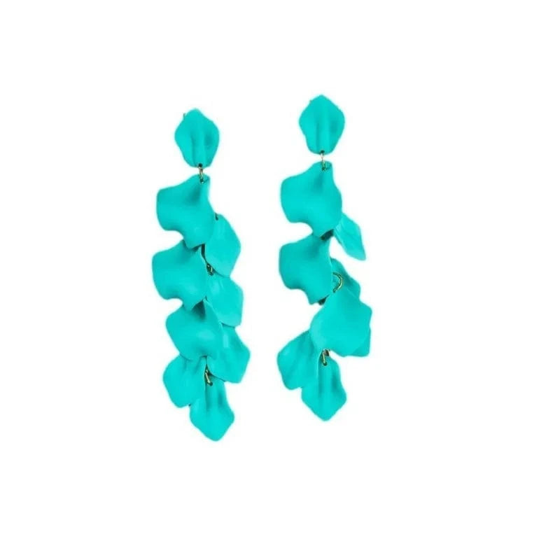 Flower / Light Blue Lateefah Flower Colorful Statement Earrings Women Fashion Jewelry Earrings For Bridesmaids And Bridesmaids