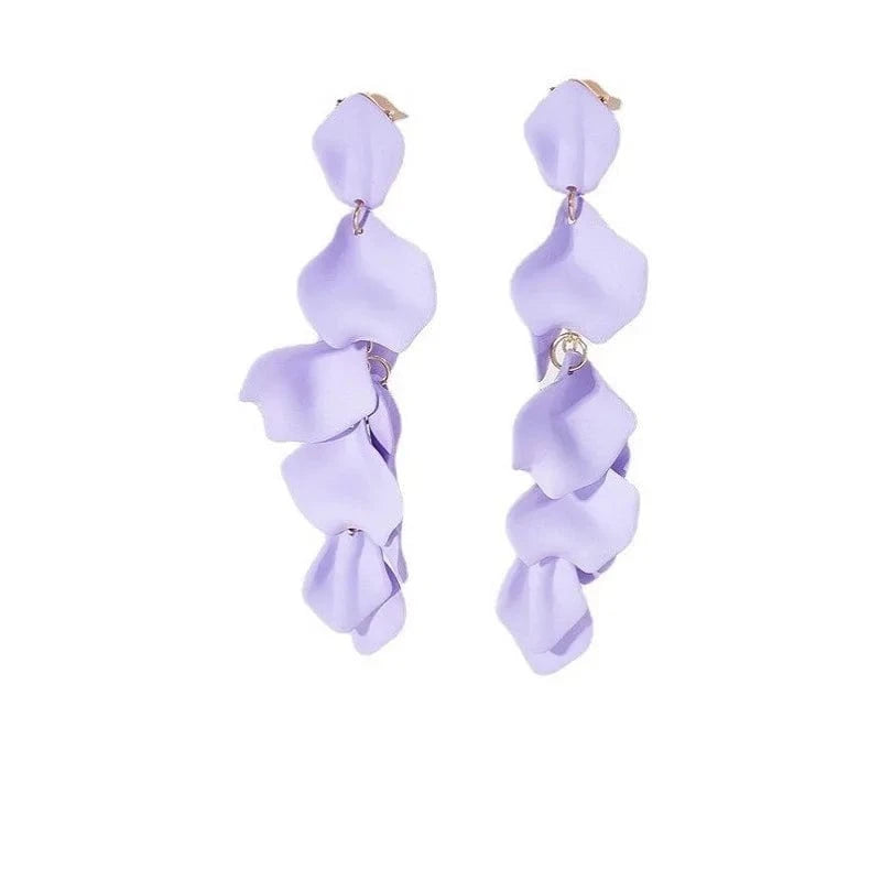Flower / Purple Lateefah Flower Colorful Statement Earrings Women Fashion Jewelry Earrings For Bridesmaids And Bridesmaids