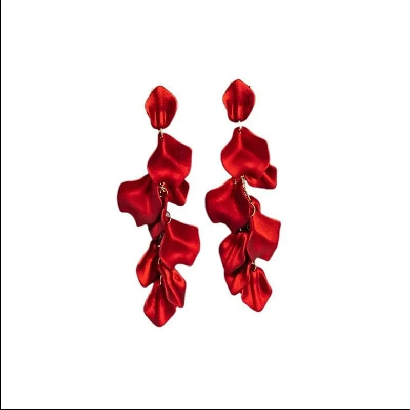 Flower / Red Lateefah Flower Colorful Statement Earrings Women Fashion Jewelry Earrings For Bridesmaids And Bridesmaids