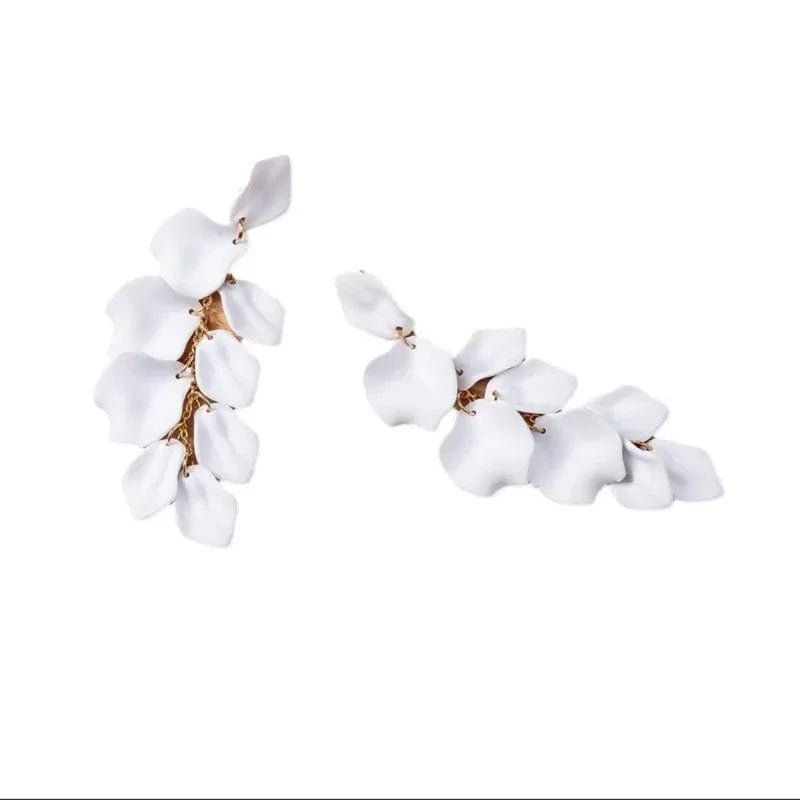 Flower / White Lateefah Flower Colorful Statement Earrings Women Fashion Jewelry Earrings For Bridesmaids And Bridesmaids