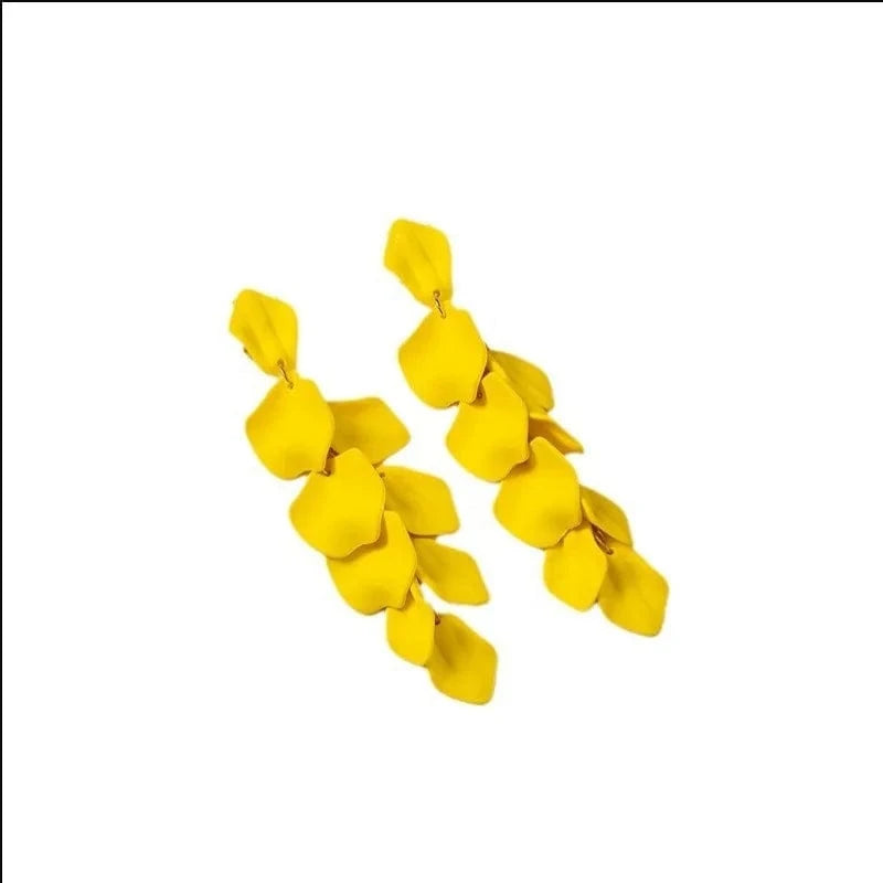 Flower / Yellow Lateefah Flower Colorful Statement Earrings Women Fashion Jewelry Earrings For Bridesmaids And Bridesmaids
