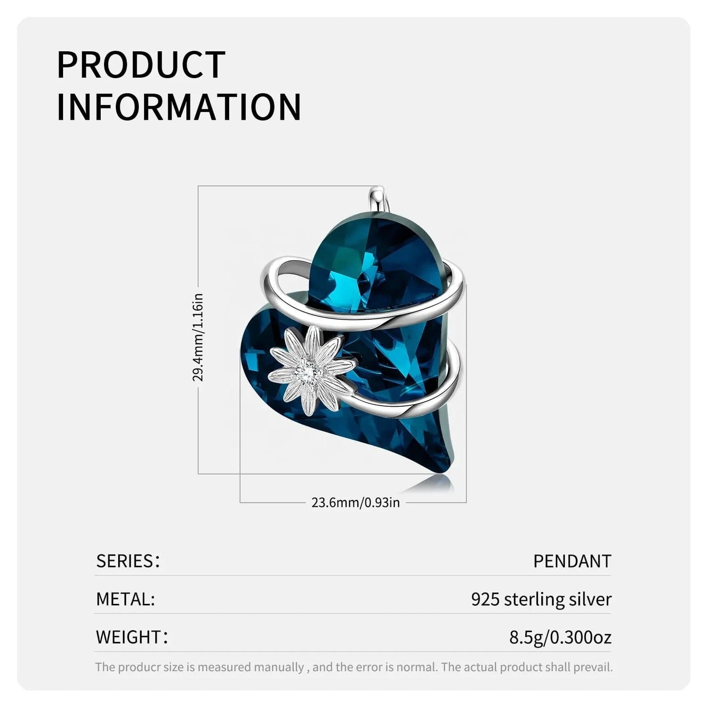 Flowers Heart shape Crystal Zircon Pendant Necklaces Jewelry Authentic 925 Sterling Silver for Fashion Women Necklace Jewelry