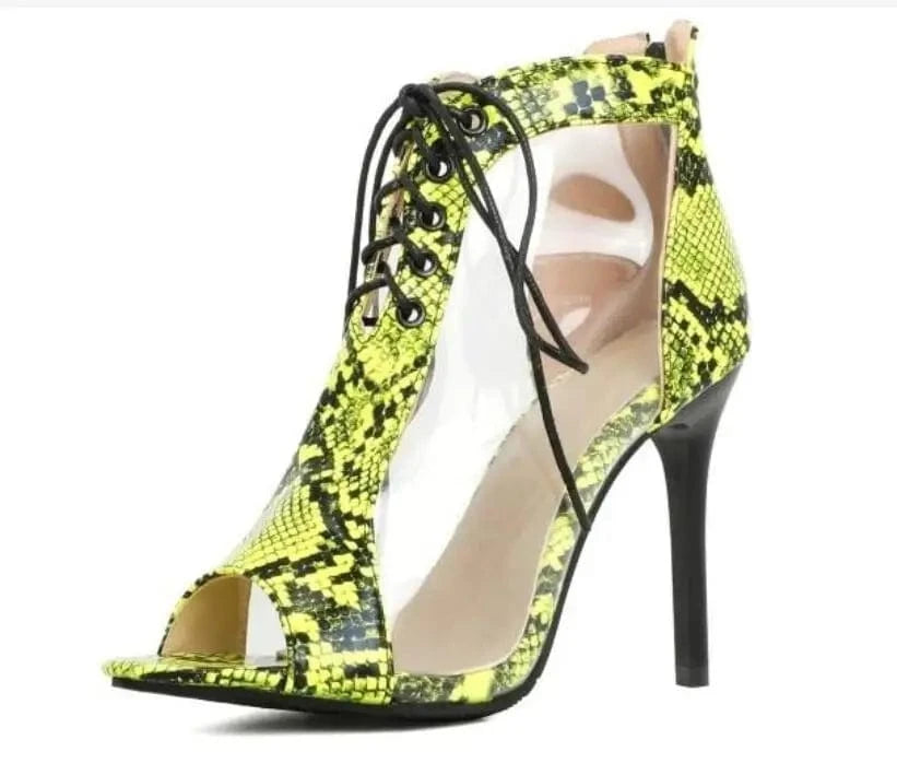 Four seasons wear fashionable sexy open toe sexy lace up high heels short boots