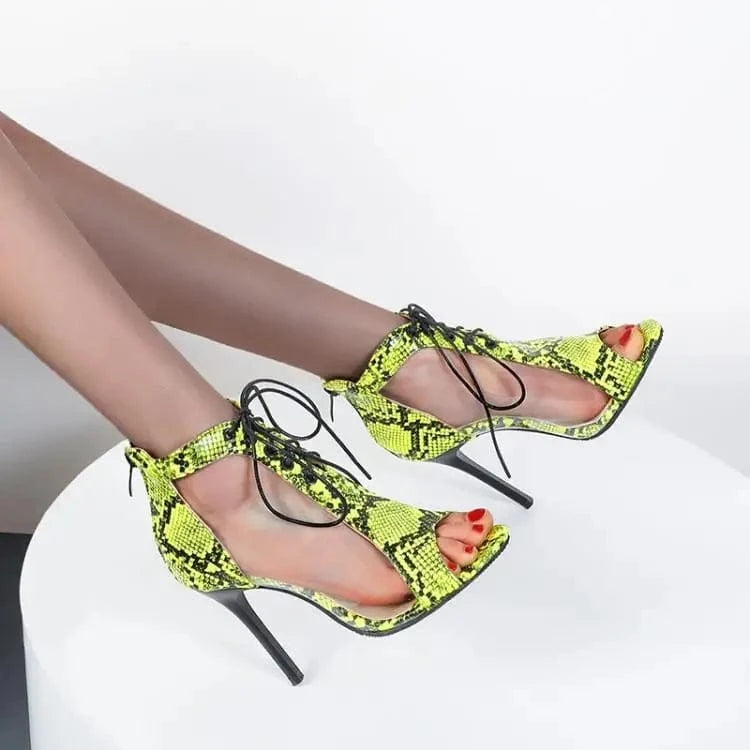 Four seasons wear fashionable sexy open toe sexy lace up high heels short boots