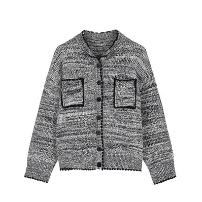 Free / 1 2024 Spring new arrival long sleeve cardigan single breast fashionable women striped casual sweater coat