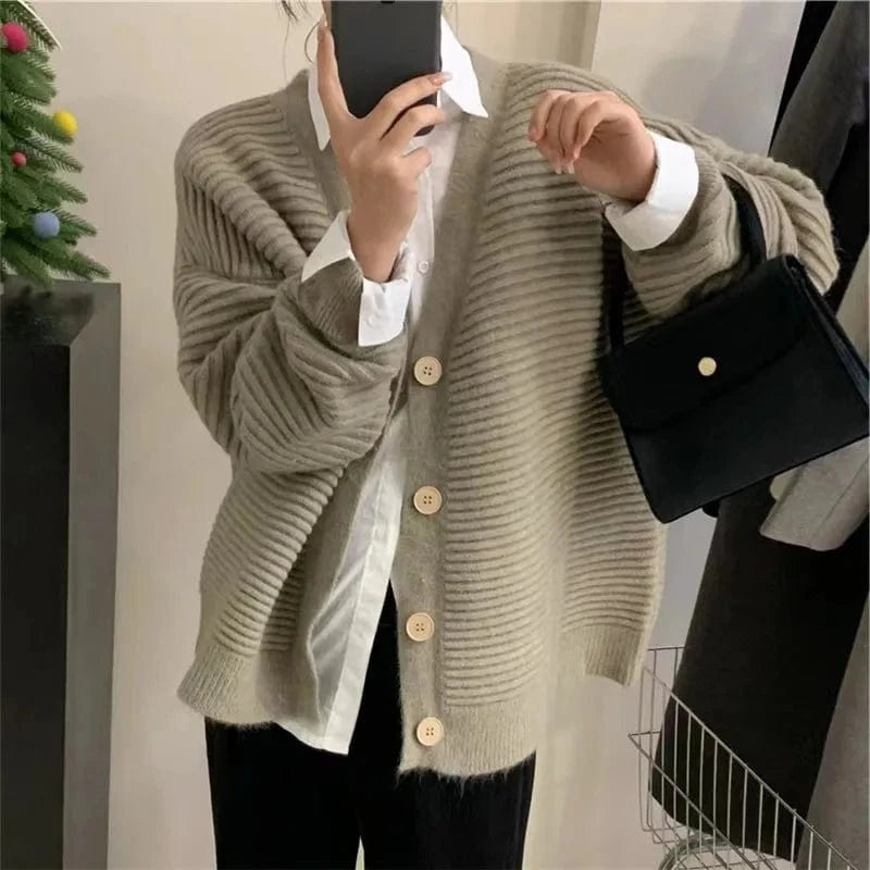 Free / Gray 2024 Spring Fashionable Spring new arrival long sleeve long cardigan women casual sweater coat
