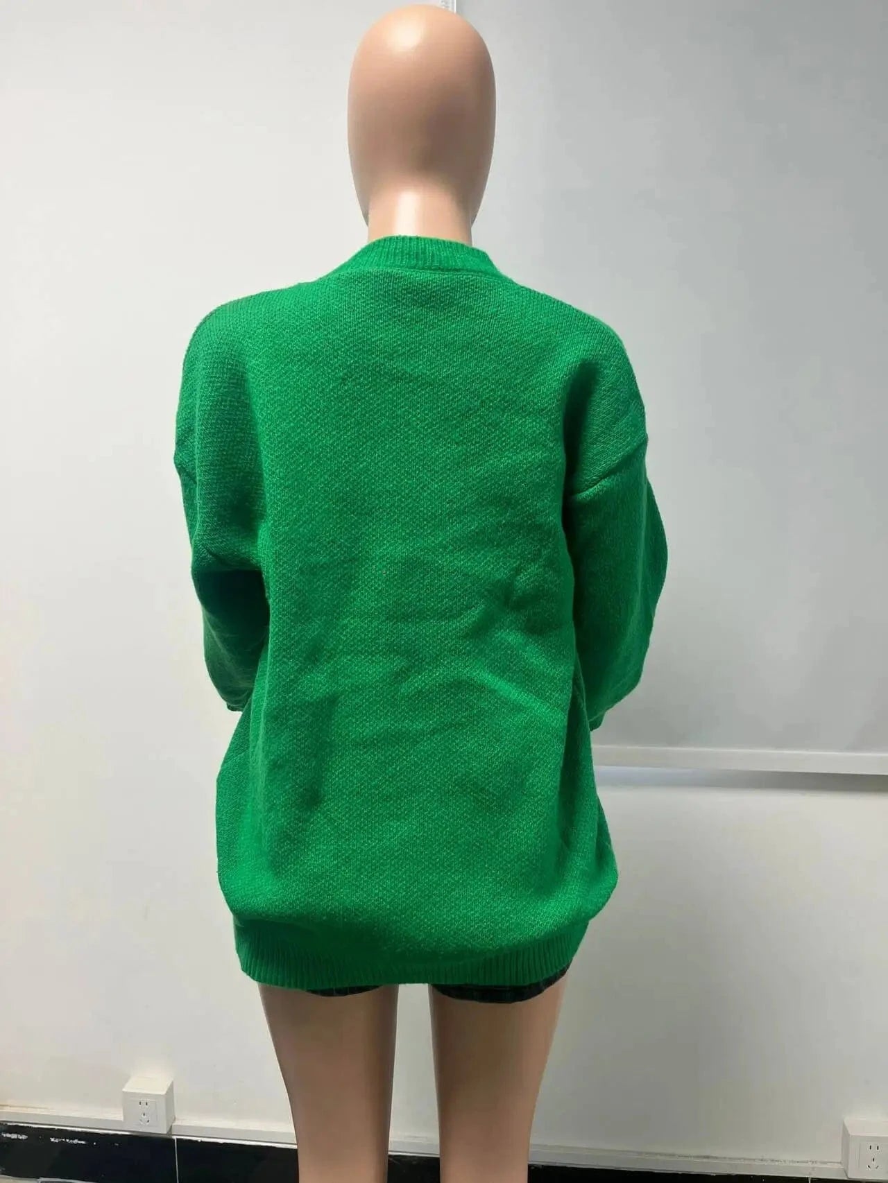 Free / Green High Quality Knitted Streetwear Clothing One Size Cotton Oversize Knitwear Sweater Women Wool Ladies Winter Sweaters