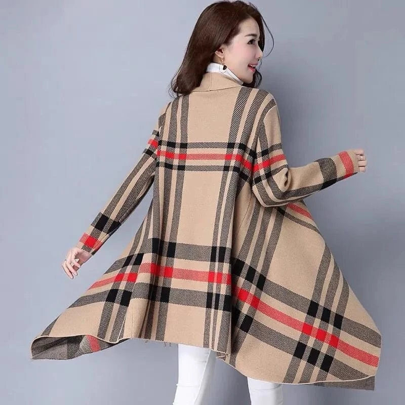 Free / Khaki 2024 spring new arrival fashion lady  batwing sleeve stripe tassel sweater coat