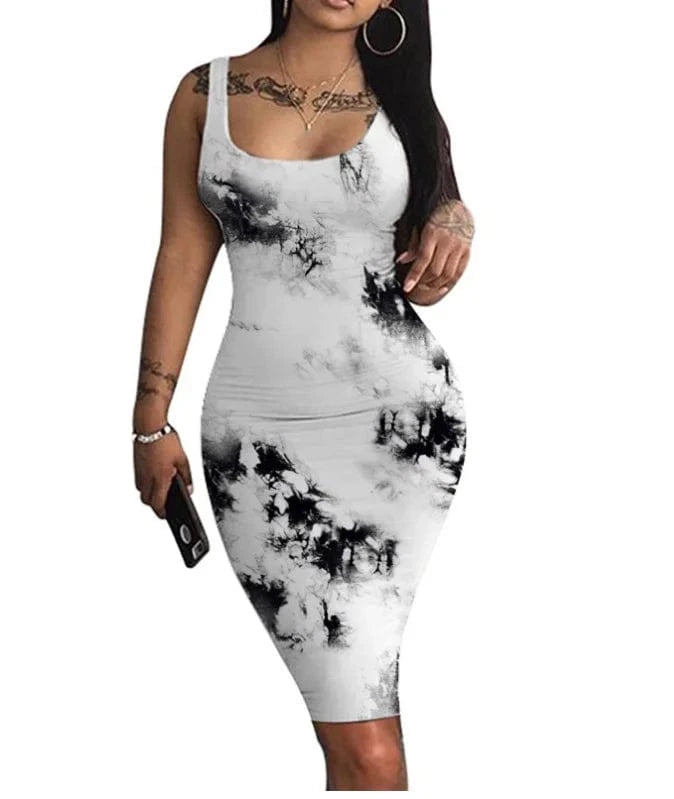 Free Sample 40+ Style Sleeveless Bodycon Tank Long Dress Women 2024 Stretch Party Night Club Streetwear Casual Ladies Dresses