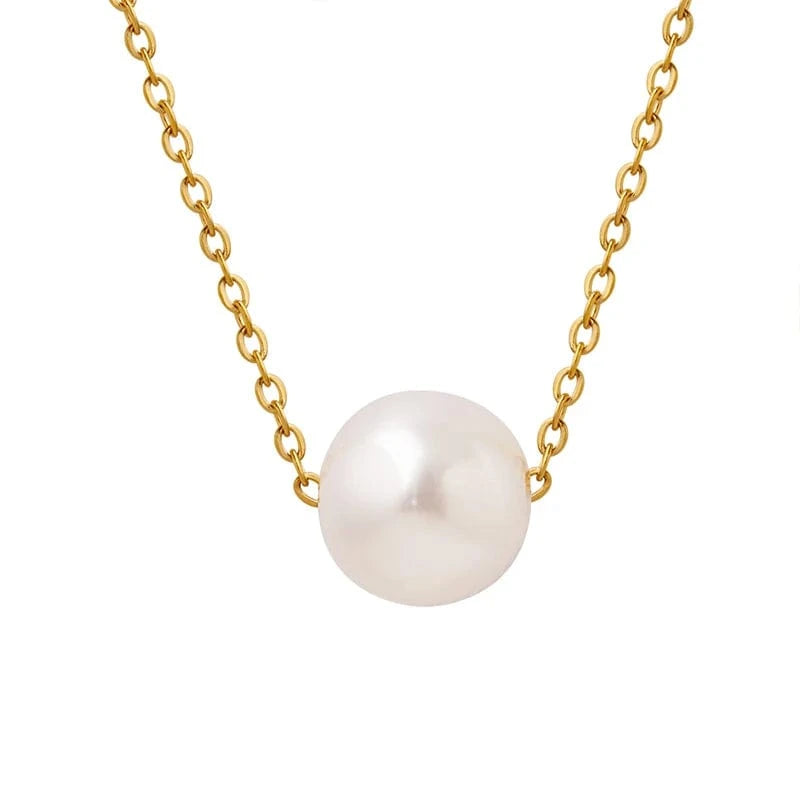 Free sample imitation pearl pendant cross chain necklace collarbone chain stainless steel jewelry