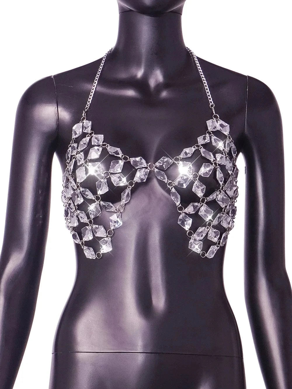 Free / White Liu Ming Summer Trending Products 2024 New Arrivals Sequins Crystal Backless Camisoles Sling Tank Tops For Women