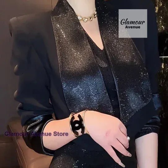 French fashion heavy industry hot drilling slim long sleeve jacket women's new temperament design jacket in spring and autumn - SN Wigs & More
