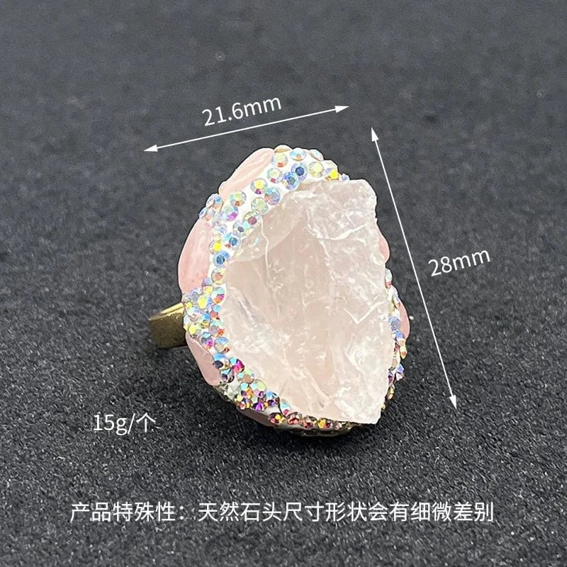 French hawaiian baroque natural stone pink topaz turquoise evil eye pearl rings jewelry women