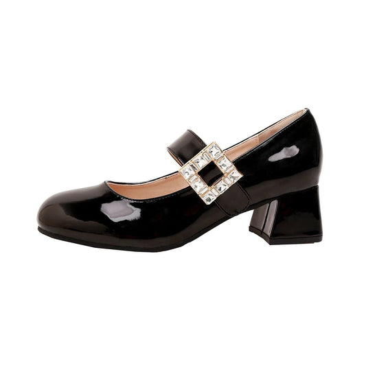 French Mary Jane Shoes size 35-40 Side Buckle Fairy Style High Heels for women