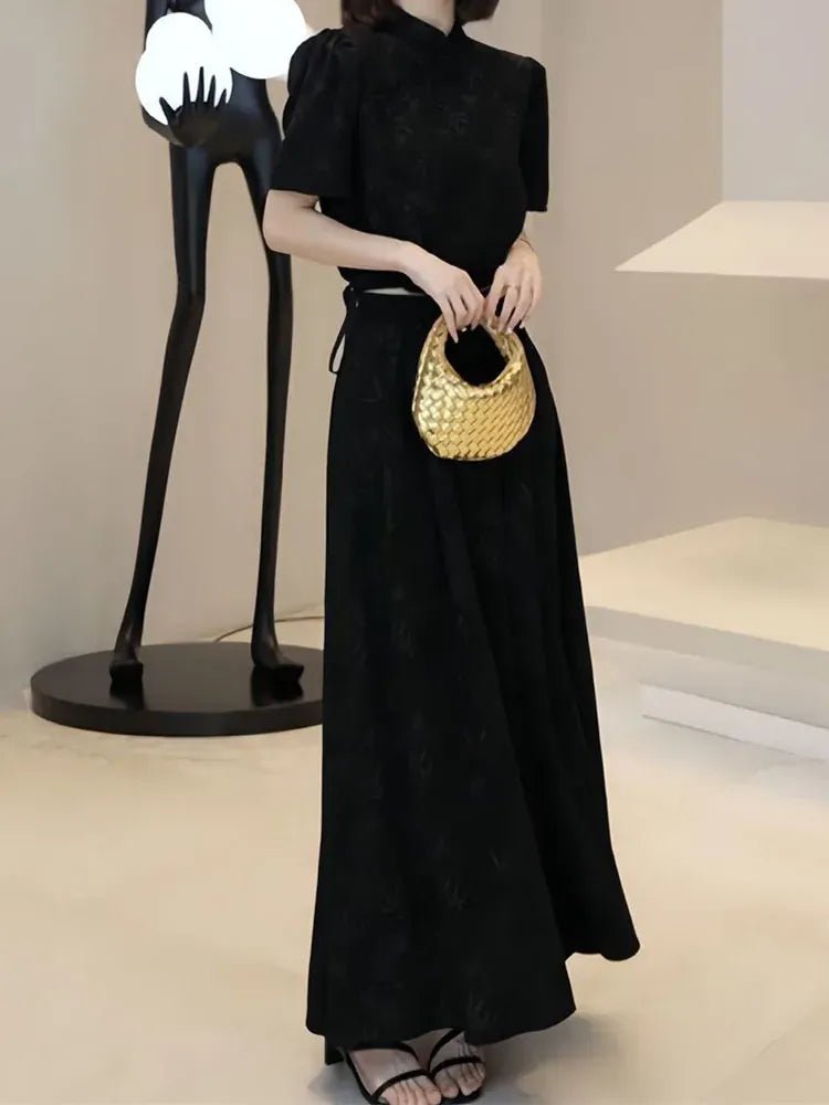 French national style printed skirt women's spring and summer new high - quality fashion design sense niche temperament two - piece - SN Wigs & More