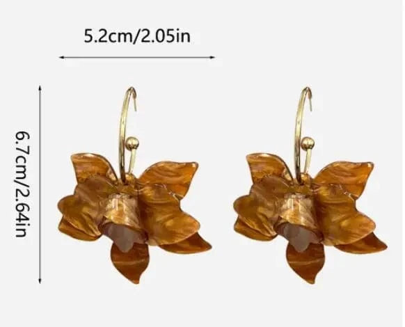 French Retro Luxury Acrylic Flower Earrings