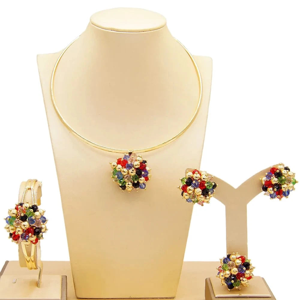 French Romantic Necklace Sets / Adjustable / Gold Zhuerrui French Romantic Necklace Sets Dubai Crystal Wedding Jewelry Set Nigerian Women Love Simple Jewelry Sets HM20060920