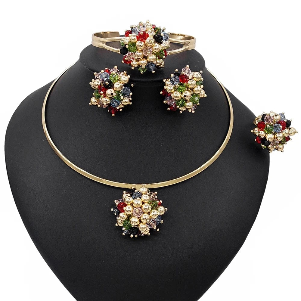 French Romantic Necklace Sets / Adjustable / Gold Zhuerrui French Romantic Necklace Sets Dubai Crystal Wedding Jewelry Set Nigerian Women Love Simple Jewelry Sets HM20060920