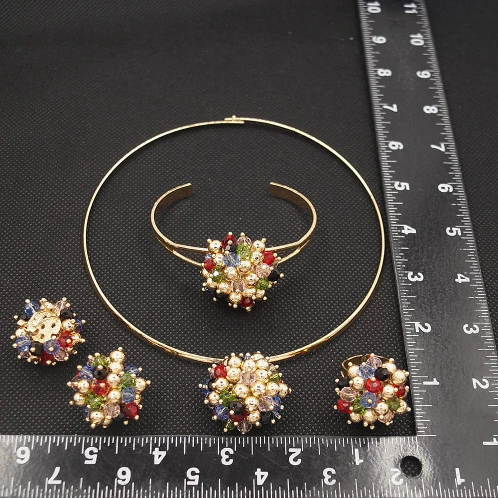 French Romantic Necklace Sets / Adjustable / Gold Zhuerrui French Romantic Necklace Sets Dubai Crystal Wedding Jewelry Set Nigerian Women Love Simple Jewelry Sets HM20060920