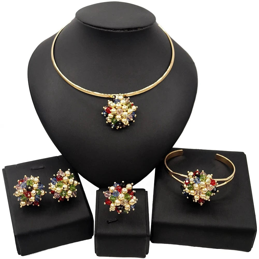 French Romantic Necklace Sets / Adjustable / Gold Zhuerrui French Romantic Necklace Sets Dubai Crystal Wedding Jewelry Set Nigerian Women Love Simple Jewelry Sets HM20060920