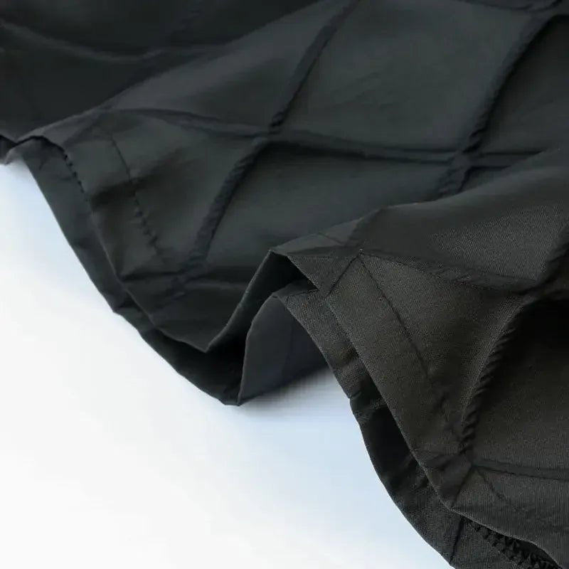 French style fashion black diamond embroidered dress women's autumn and winter new simple fluffy skirt high waist slim dress. - SN Wigs & More