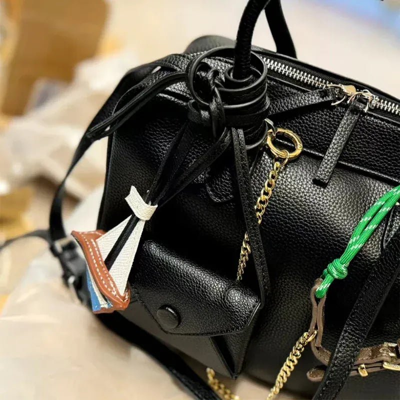 Fresh and elegant handmade calfskin sailboat key bag pendant Navy style natural and unique highlight personality car pendant - SN Wigs & More