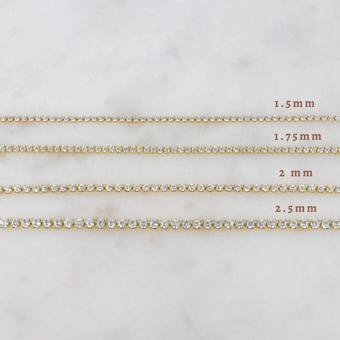 FUAMAY Fine 925 Silver Jewelry 1.5mm 1.75mm 2mm 2.5mm Silver Tennis Bracelets for Woman