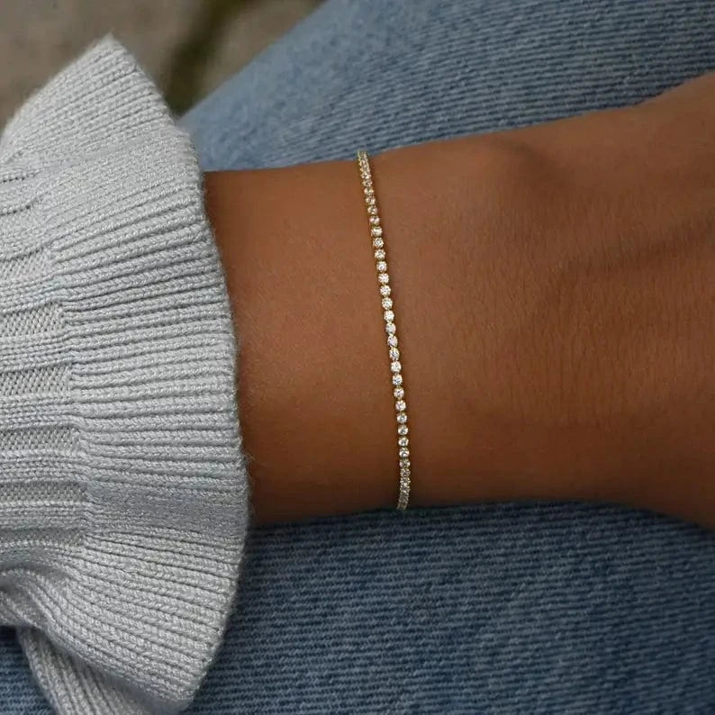 FUAMAY Fine 925 Silver Jewelry 1.5mm 1.75mm 2mm 2.5mm Silver Tennis Bracelets for Woman