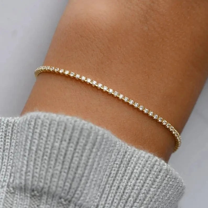 FUAMAY Fine 925 Silver Jewelry 1.5mm 1.75mm 2mm 2.5mm Silver Tennis Bracelets for Woman