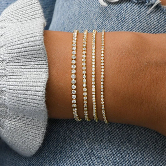 FUAMAY Fine 925 Silver Jewelry 1.5mm 1.75mm 2mm 2.5mm Silver Tennis Bracelets for Woman