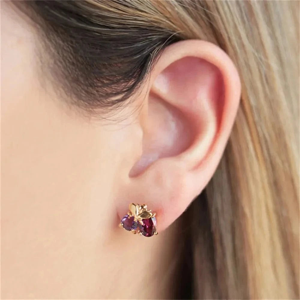 FUAMAY Hawaiian Pearl Earrings with Colorful Blue Sapphire Bee Earrings Big Freshwater Pearl Earrings 18k gold plated