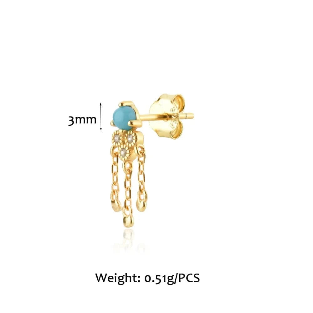 FUAMAY Western Turquoise Jewelry Sets Natural Blue Turquoise Stone Cross Statement Necklace Earrings Rings