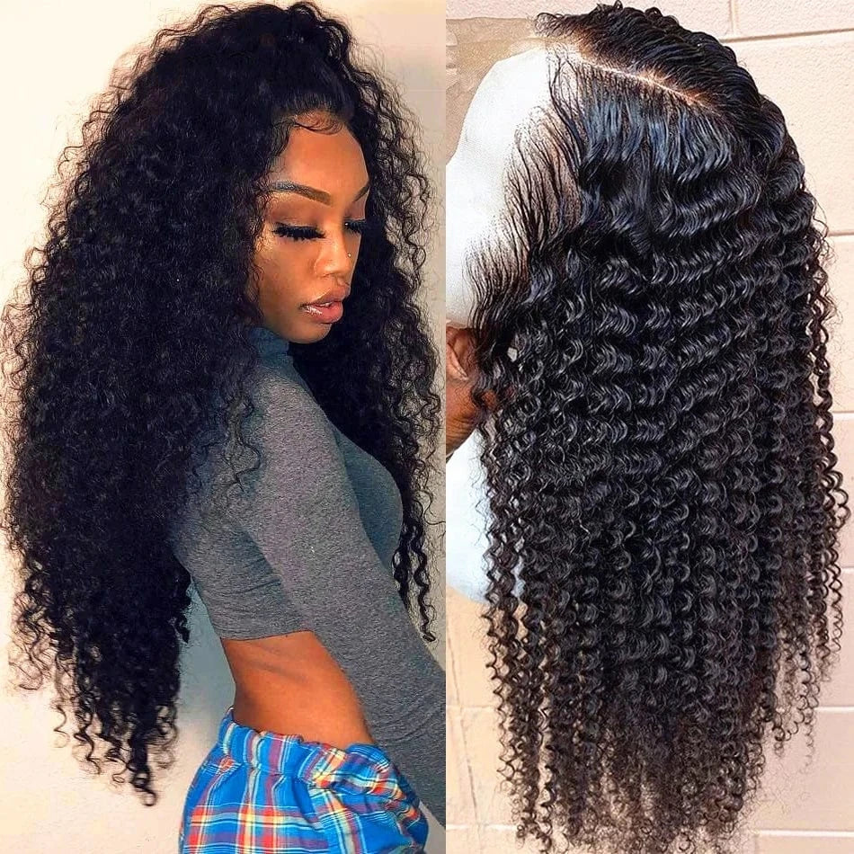 Full Cuticle Aligned Pre Plucked Curly Wave Bleached Knots Burmese Human Hair Invisible Transparent HD Lace Front Wigs