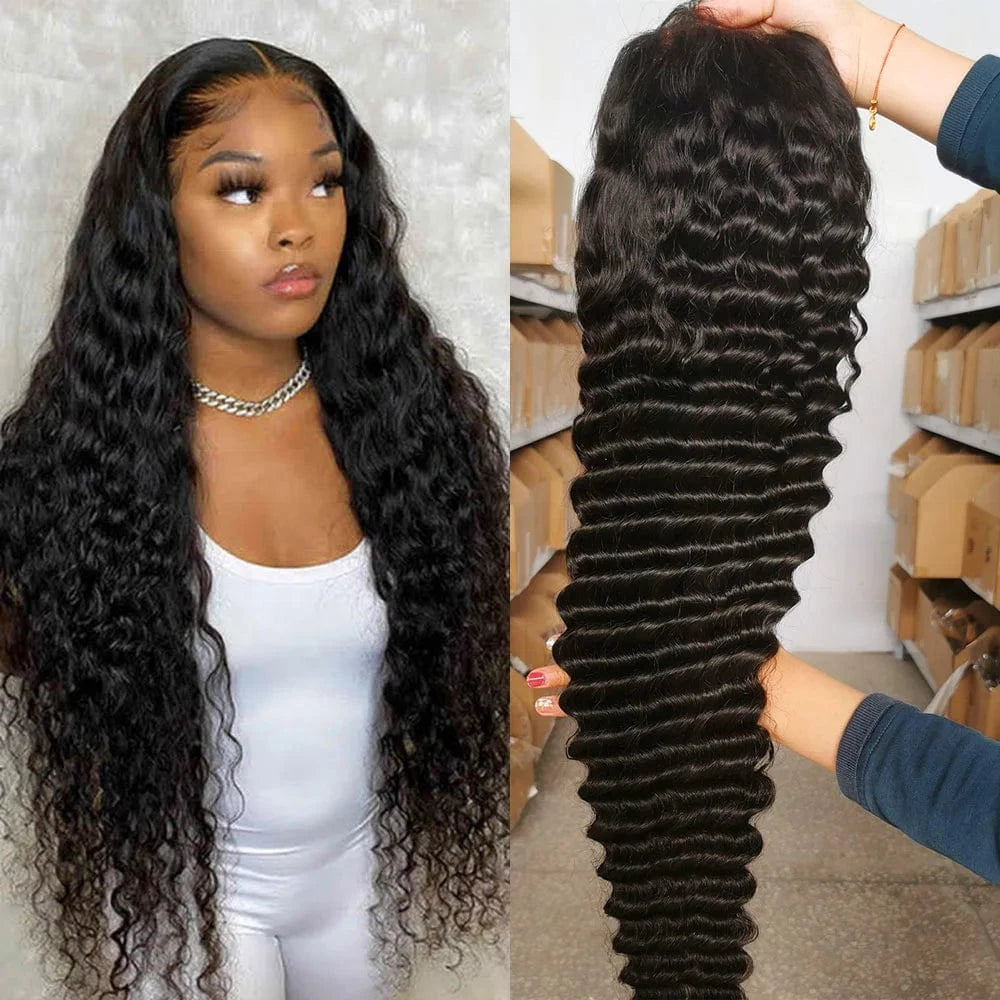 Full Cuticle Aligned Pre Plucked Curly Wave Bleached Knots Burmese Human Hair Invisible Transparent HD Lace Front Wigs