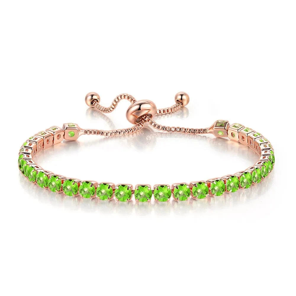 Full Diamond Adjustable Bracelet Popular 4mm Round Zircon Single Row Crystal Bracelet Wholesale for Women