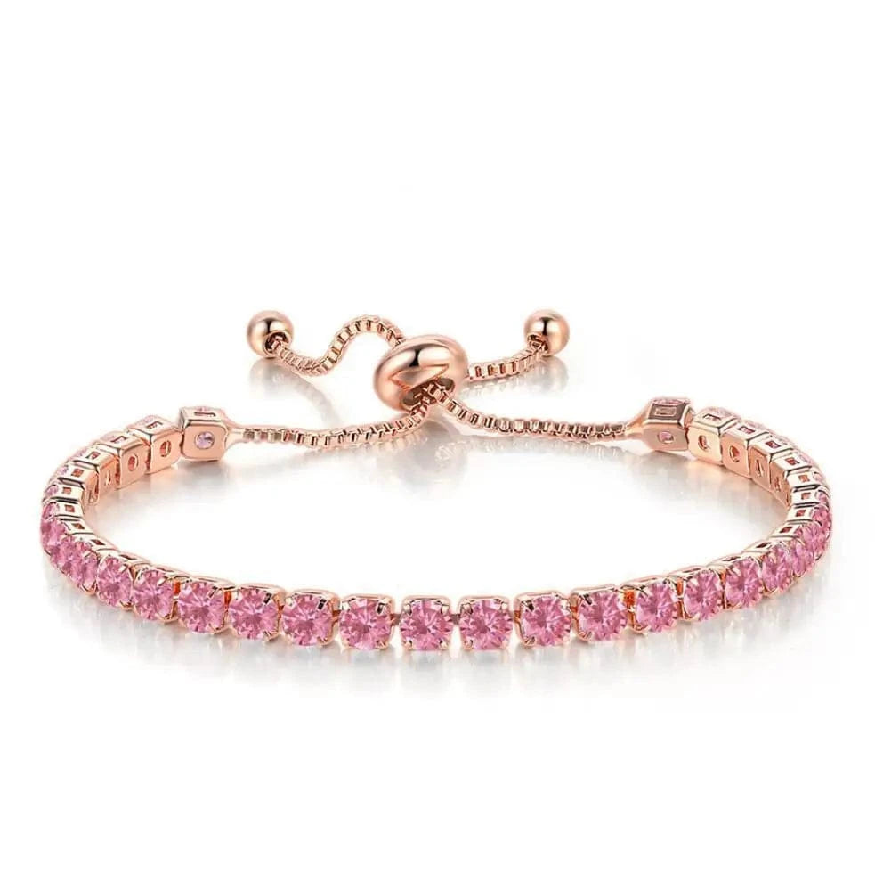 Full Diamond Adjustable Bracelet Popular 4mm Round Zircon Single Row Crystal Bracelet Wholesale for Women