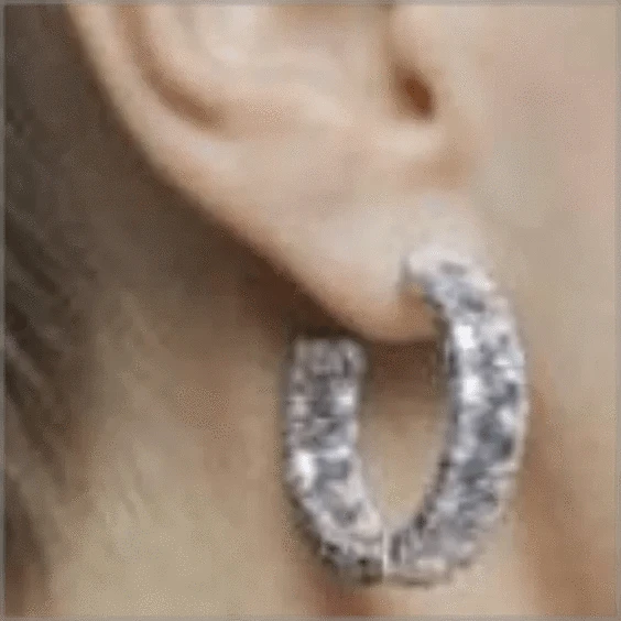 G 18K +Miossate Customized  pure gold earring Solid 18K Gold Stud Earrings heart dangling gold plated 18k jewelry earrings