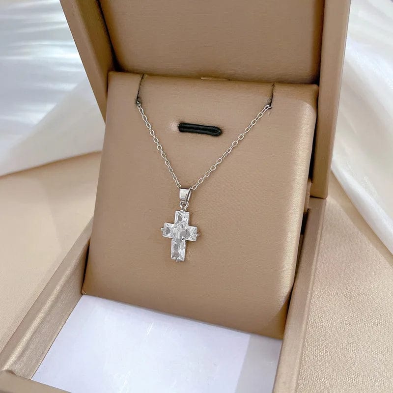 G535 New Temperamental Dainty Cross Necklace Versatile Titanium Steel Necklace Trendy Women'S Jewelry Necklace