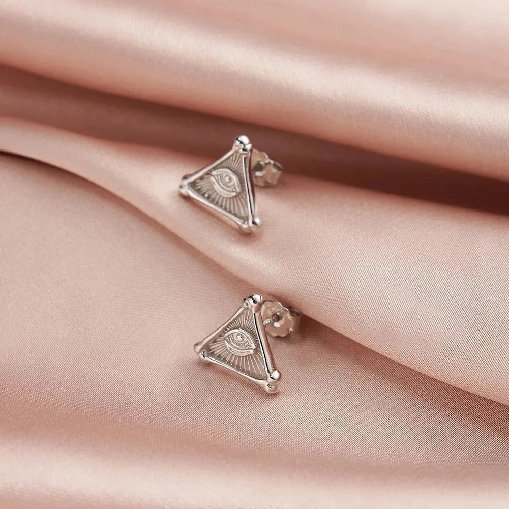 GAE09 RINNTIN Personality Punk Wholesale 925 Sterling Silver Evil Eyes Stud Earrings Jewelry