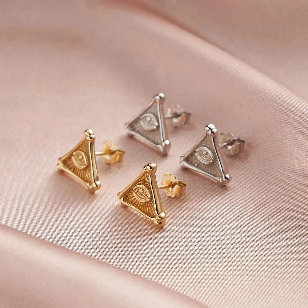 GAE09 RINNTIN Personality Punk Wholesale 925 Sterling Silver Evil Eyes Stud Earrings Jewelry