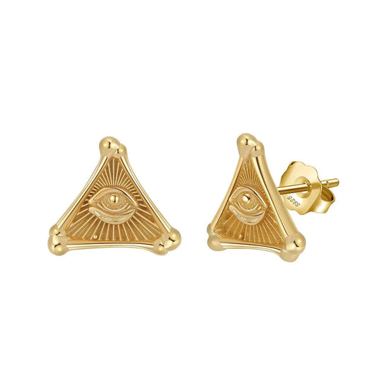 GAE09 RINNTIN Personality Punk Wholesale 925 Sterling Silver Evil Eyes Stud Earrings Jewelry