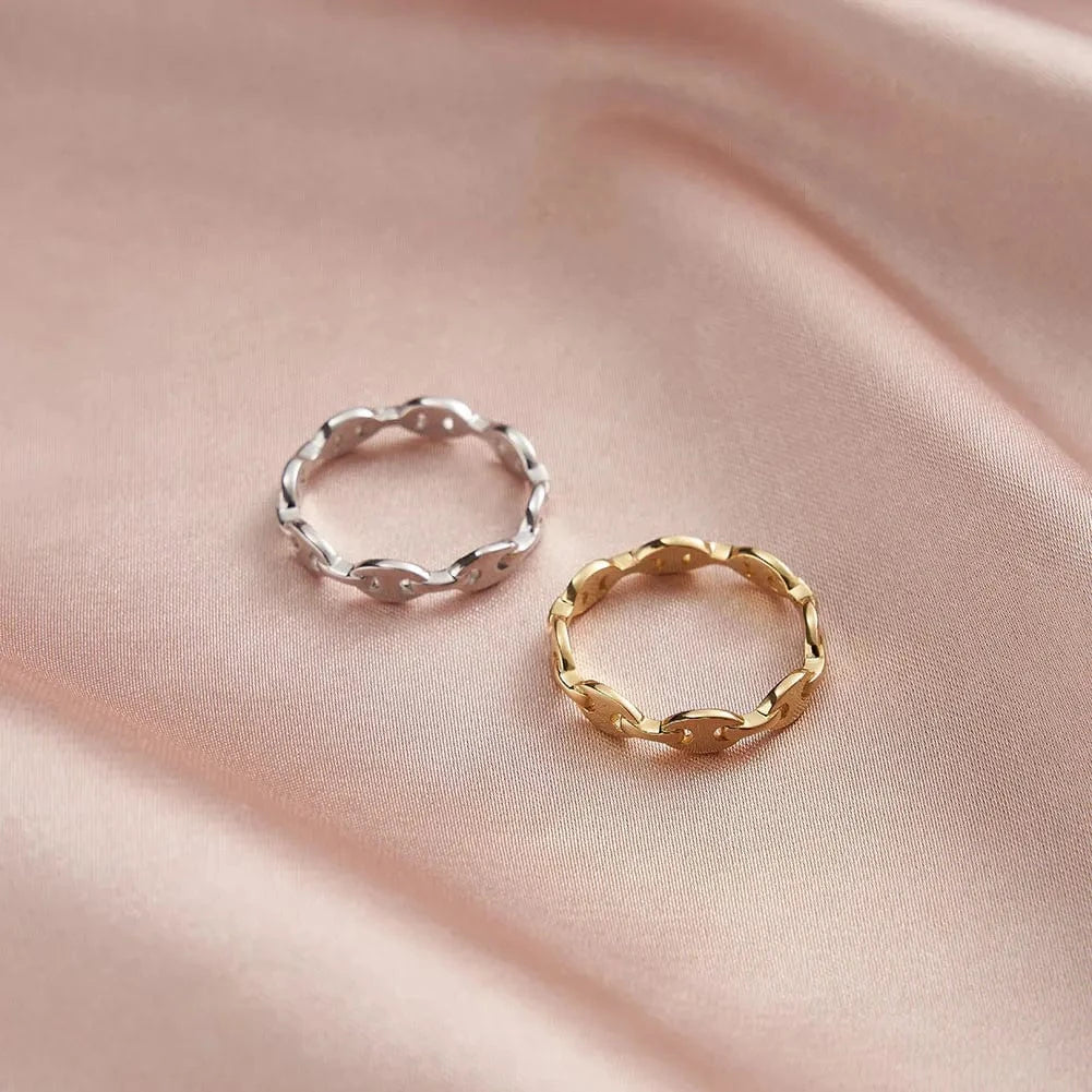 GAR03 RINNTIN Dainty Silver Stacking Rings Minimalist Stackable Bands 14K Gold Plated Thin Rings for Women