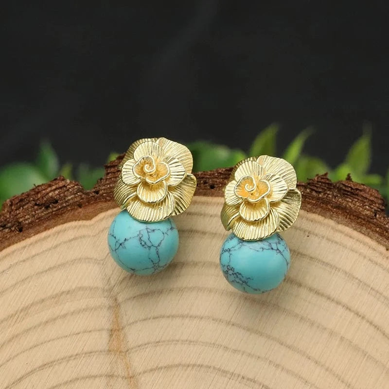 GE0336C 2024 New 925 Sterling Silver Stud Earrings Natural Pink Round Crystal Drop Earrings For Women