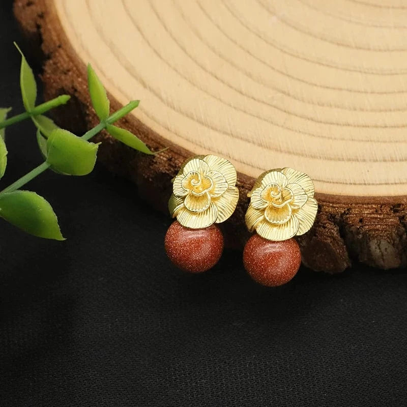 GE0336E 2024 New 925 Sterling Silver Stud Earrings Natural Pink Round Crystal Drop Earrings For Women