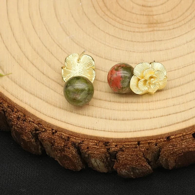 GE0336I 2024 New 925 Sterling Silver Stud Earrings Natural Pink Round Crystal Drop Earrings For Women