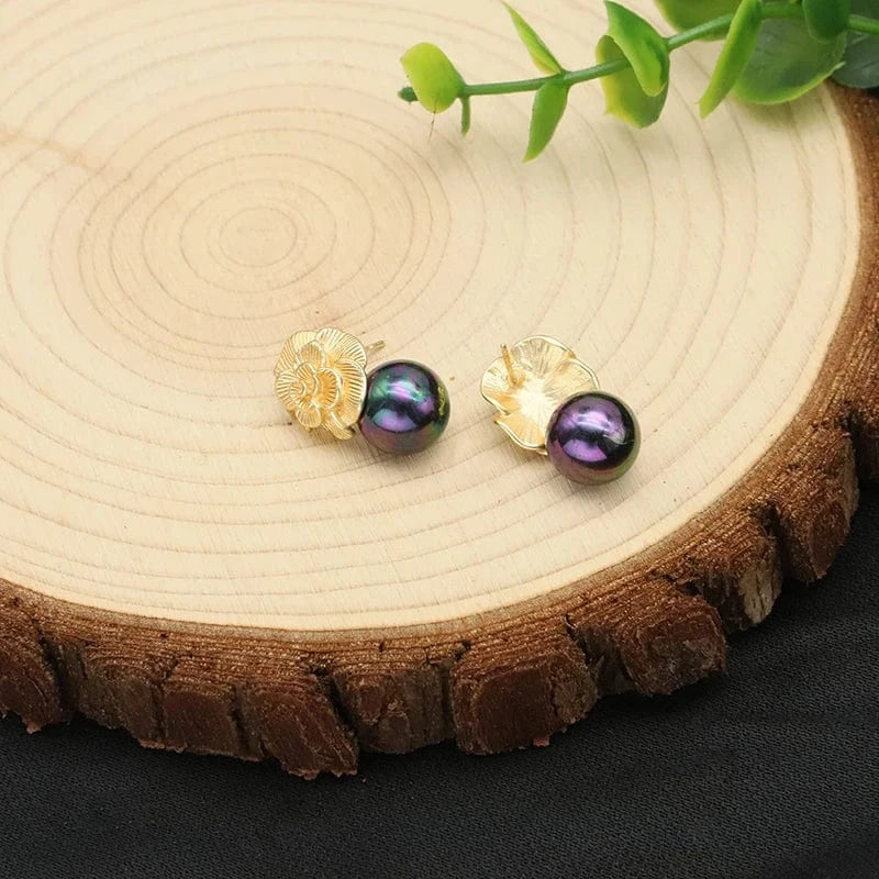 GE0336N 2024 New 925 Sterling Silver Stud Earrings Natural Pink Round Crystal Drop Earrings For Women