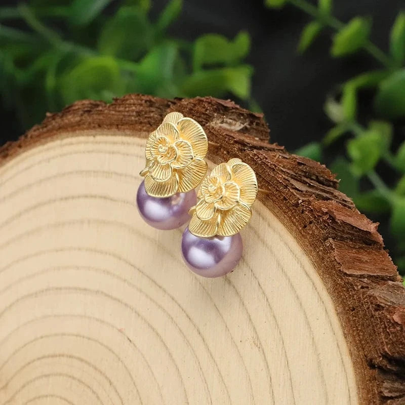 GE0336O 2024 New 925 Sterling Silver Stud Earrings Natural Pink Round Crystal Drop Earrings For Women