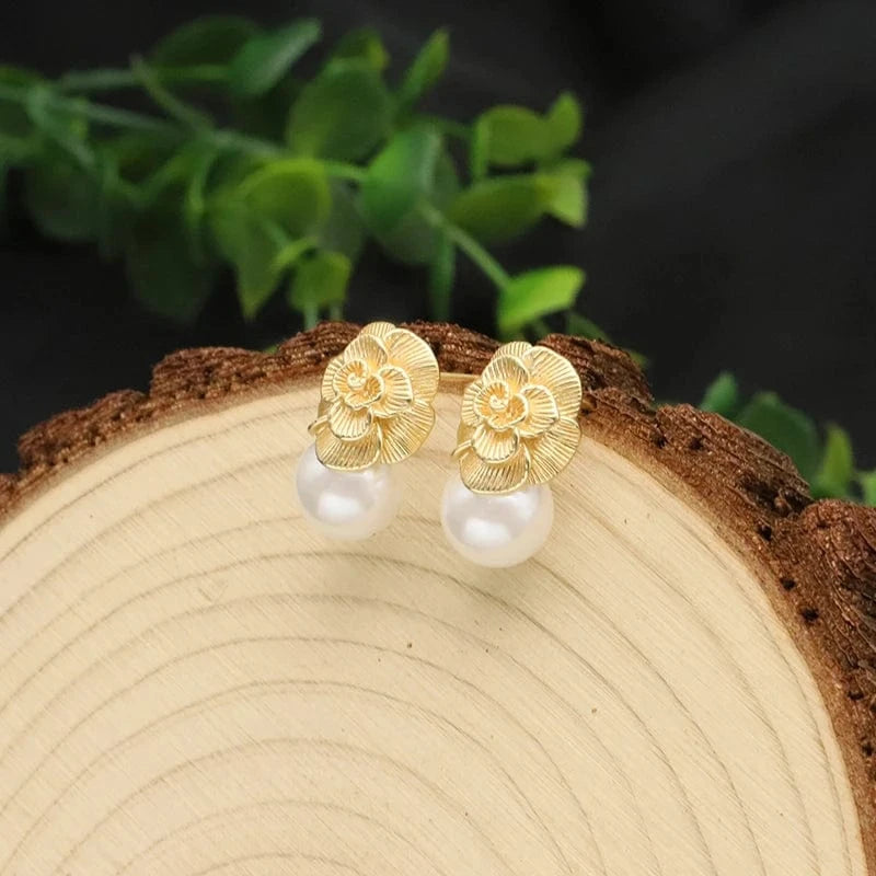 GE0336R 2024 New 925 Sterling Silver Stud Earrings Natural Pink Round Crystal Drop Earrings For Women