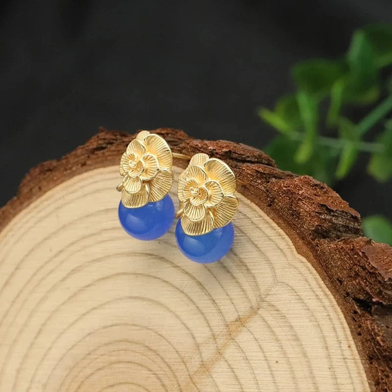 GE0336W 2024 New 925 Sterling Silver Stud Earrings Natural Pink Round Crystal Drop Earrings For Women