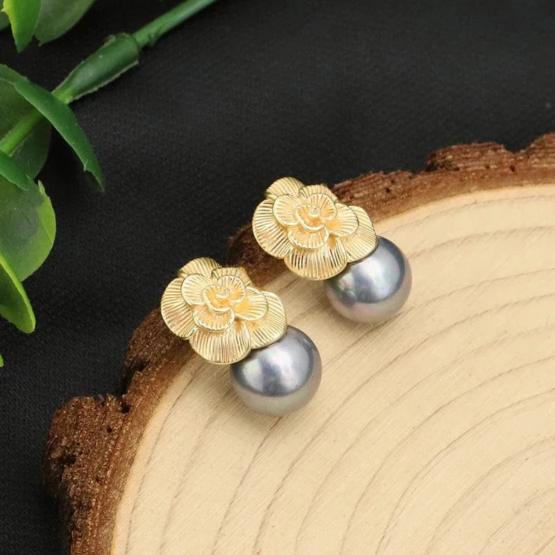 GE0336Z 2024 New 925 Sterling Silver Stud Earrings Natural Pink Round Crystal Drop Earrings For Women